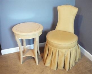 drexel side table - vanity chair 