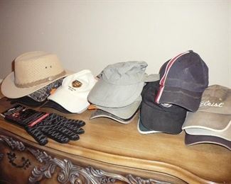 hats - golf course ball caps - grilling gloves 