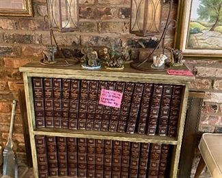 Cool bookcase and vintage Encyclopedias