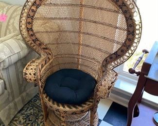 Wicker Vintage Peacock Chair