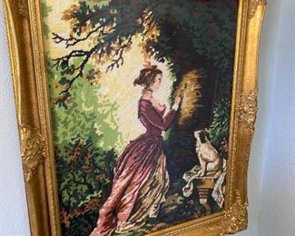 Tapestry antique framed