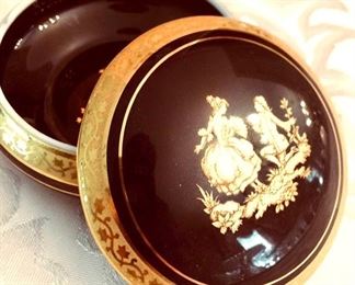 Limoges ring box.... black with gold accents!