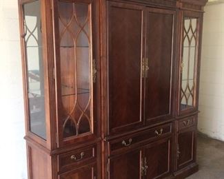 Incredible display/entertainment/china cabinet (breaks down into 3 pieces so it can be moved easily)