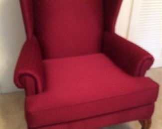 Super nice...like new.....red wingback chair!