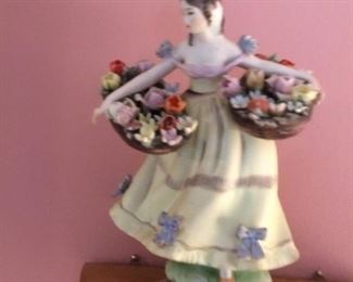 Delicate and colorful antique figurine!