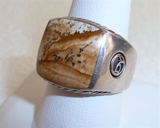 Vintage DAVID YURMAN Jasper stone ring.  Size 10-10.5.  Excellent condition and guaranteed authentic.  $595