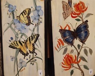Beautiful hand-painted butterfly folk art
