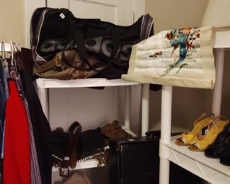 Some fun vintage shoes, modern and vintage bags and luggage, and more art
