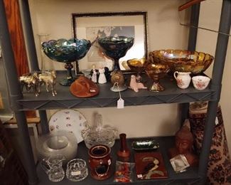 Carnival Glass, ceramics, nicer art pieces