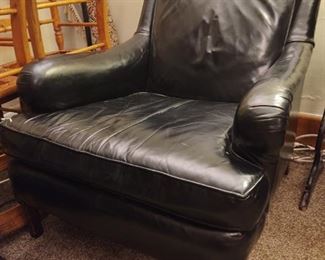 Awesome black leather club chair