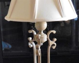 Metal base table lamp with beautiful shade. $65