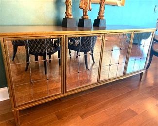 82” wide
36” tall
21” deep
mirrored credenza by Bernhardt