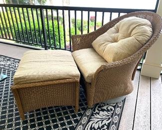 2nd swivel wicker rocker & ottoman
