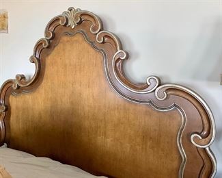King headboard 75” tall by 78” wide (frame & no footboard)