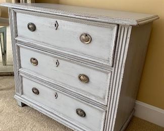 old 3 drawer painted chest