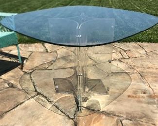 Lucite base/glass top table