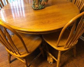 Round Wood Table and Chairs