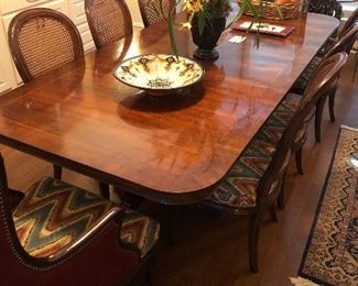 Large Table with 8 chairs including 2 Captians Chairs