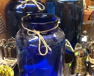 Large Blue Glass vases