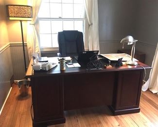 Great Executive Desk Cherry Wood   66"W x 32"D x 30"H (disassembles into 3 pieces for easy moving)   $400   NEW PRICE      
(retails for $2000)