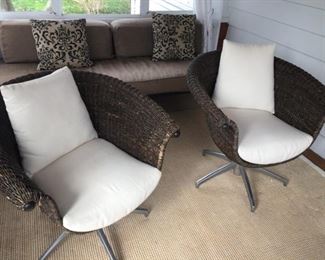 Two Vintage Wicker Patio Chairs $120 for pair