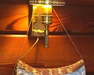 Brass Wall Lamp SOLD.                    Birch Bark Canoe Decor $20