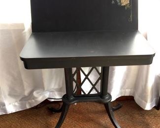 Very Nice Vintage Gaming Table w/ Flower Detailing  29" square when open, 29"W  x 14.5"D closed 29"H  $85