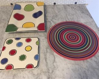 Colorful M. Bagwell Serving Plates set of 3 for  $45