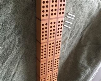 Handcrafted Cribbage Board 25" long with Machined Metal Pegs $75