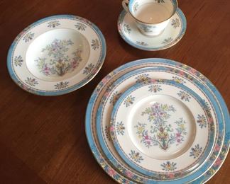Lenox "Blue Tree" China 45 pieces including: 7 dinner plates, 8 salad plates, 8 wide rim bowls, 8 bread plate, 6 cups and 8 saucers  $250 for set NEW PRICE
