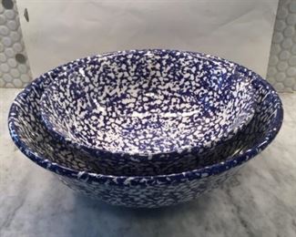 Wonderful Blue Speckled Bowls Made in Italy $30