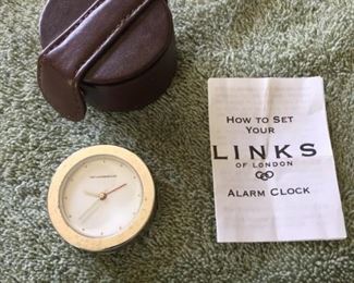 The Lanesborough Travel Alarm Clock - Links of London - Vintage - 1.5" w/leather carrying case  $5