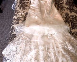 Wedding Dress Back with Lace Train