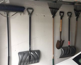 Snow Shovels, Push Broom, Shovel   $2 each                              (Lawn Rakes SOLD)
