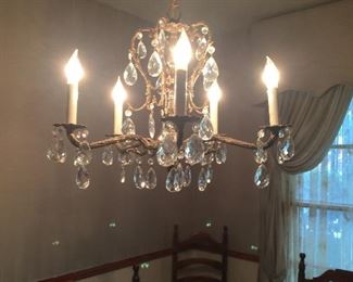 A close look at the vintage chandelier