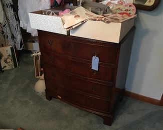 Wonderful Mahogany Bow front chest of drawers