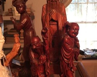 Wooden carved Chinese figures