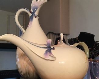 Two Frantz pieces, Dragon Fly Pitcher and Dragon Fly Tea Pot 