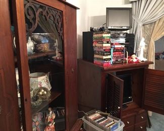 China cabinet and TV area