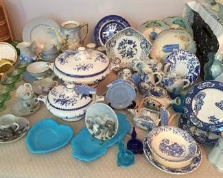 Wonderful Blue and White Vintage China and Hand Painted pieces.