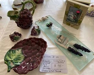 #44		7 pc. Grape Grouping, Pitcher, S&P, Creamer-Sugar, Pitcher & More	$40
