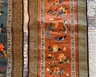 #67	2 Oriental Silk Pillow Cases	23" x 10"	          $28
