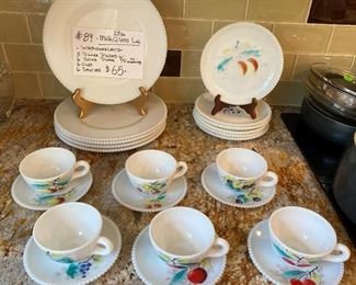 #89		23 Pc. Milk Glass -  Westmoreland	Plates, Cups & Saucers                                                                      	$65
