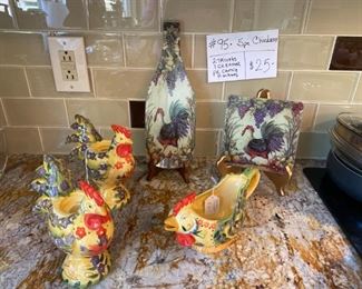 # 95	5 Pc. Chickens	2 Trivets, Candeholders, Creamer                                                                                     	$25
