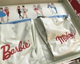 Barbie and Midge Doll Case with dolls and clothes.