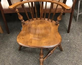 Swivel wooden chair.