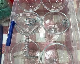 Engraved wine glasses.