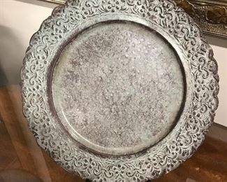 Tin decorative platter, 10" D,  $9