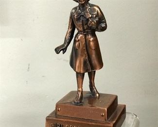 1950s Bronze Marjorie Daingerfield Girl Scouts USA Sculpture Signed, 6.5 Inch Award,   $15