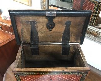 Painted chest with open lid